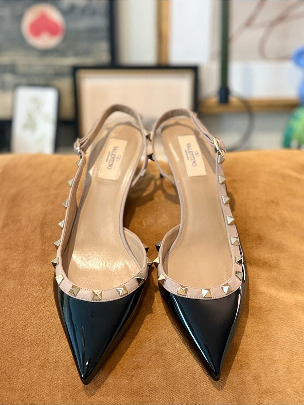 Valentino Rockstud Half d'Orsay 50mm Slingback Pumps 39